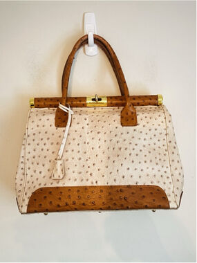 Genuine Borse in Pelle Merci Marie Italy leather Ostrich Handbag Hermes Style